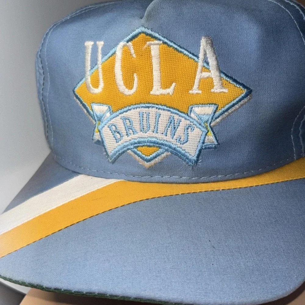 Vintage UCLA Bruins Snapback Hat Blue Yellow Side Liner‎ Cap 90s OSFA